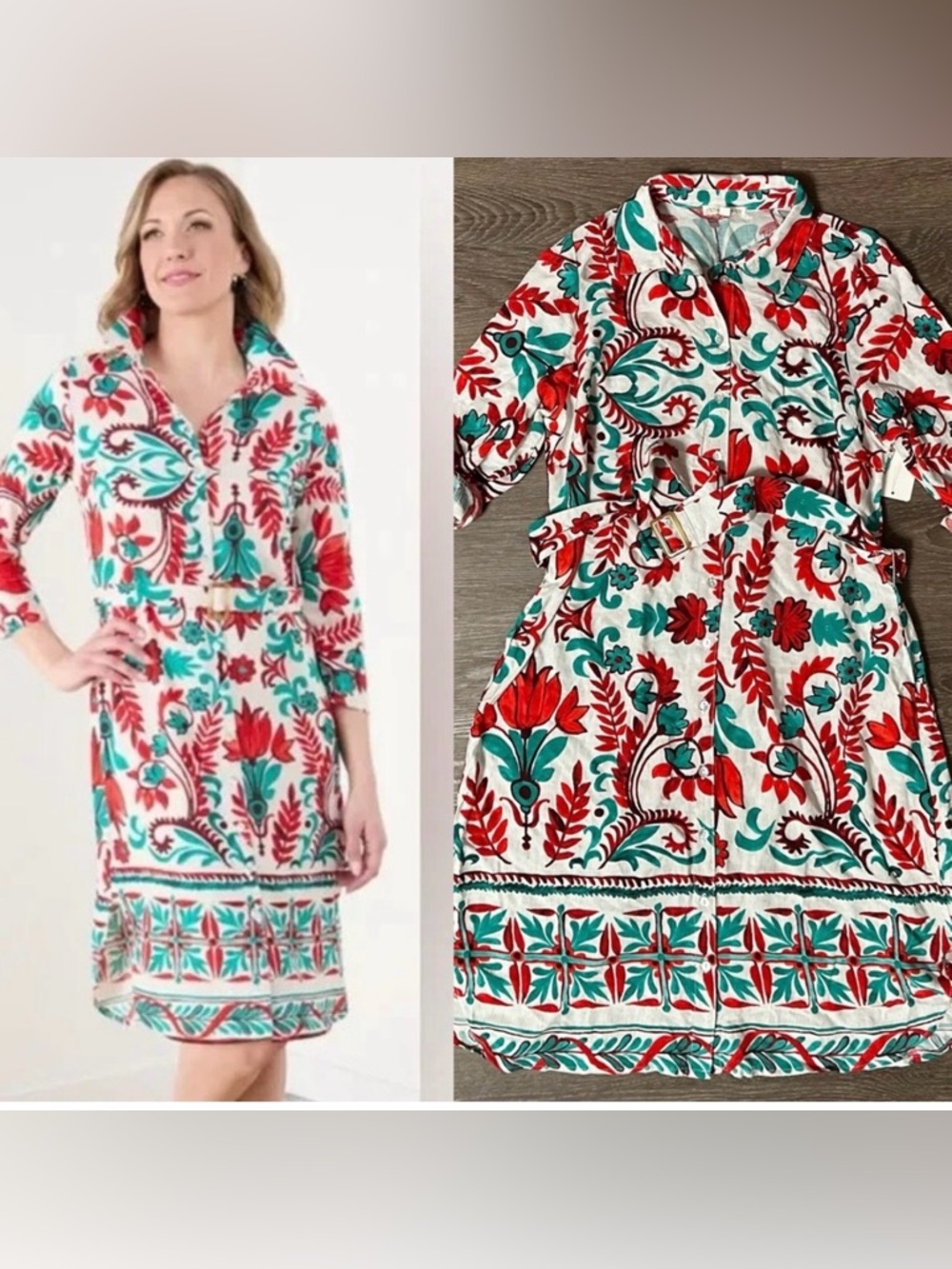 Fig & Flower lightweight Shirt Dress Size 2X NWT